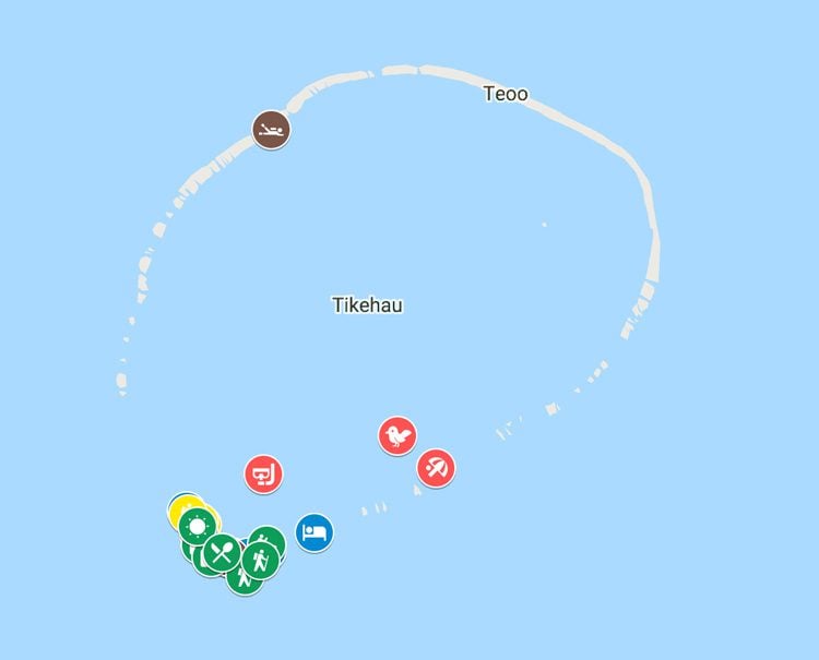5 Days In Tikehau itinerary Map