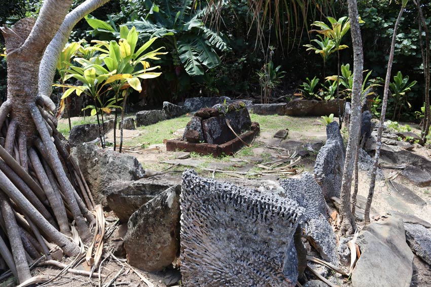 Ancient temple marae in Raivavae - Austral Islands - French Polynesia