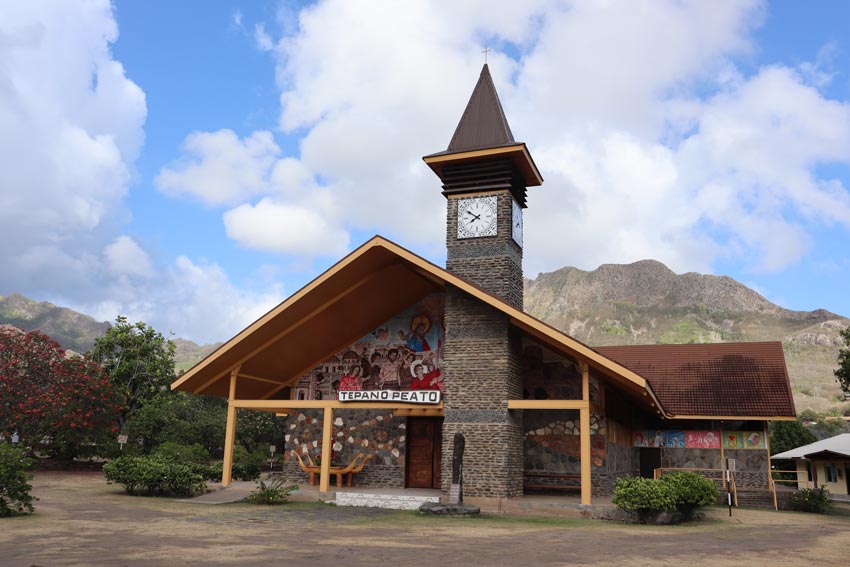 Catholic church Ua Pou Marquesas Islands French Polynesia