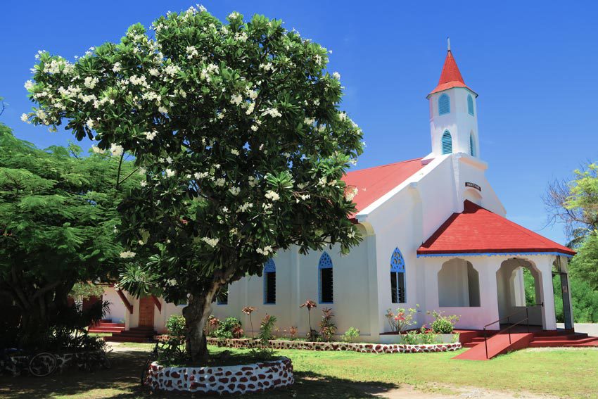 Church in Rotoava Village Fakarava French Polynesia