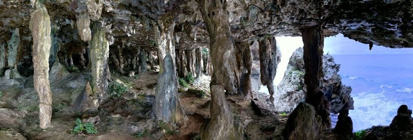 Monster Cave interior panoramic view - Rurutu - Austral Islands - French Polynesia