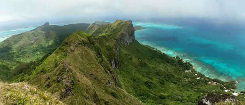 Mount Hiro summit Raivavae - Austral Islands - French Polynesia panoramic view