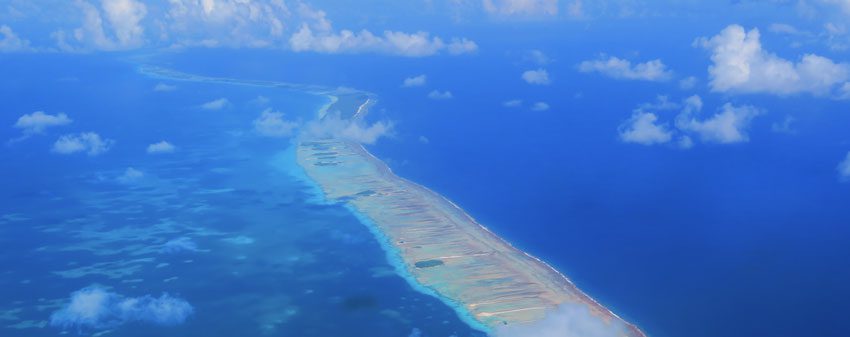 Rangiroa French Polynesia - panoramic view of atoll from air