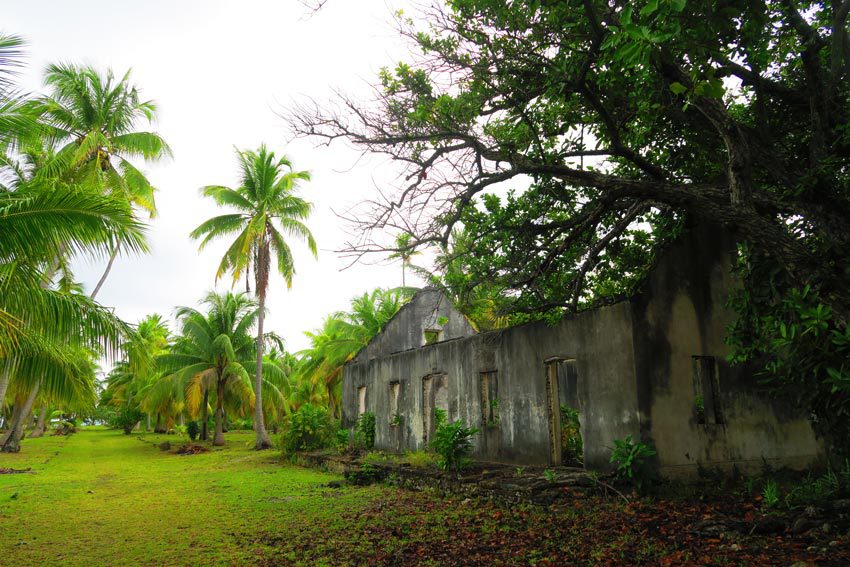 Ruins in Tetamanu Village Fakarava French Polynesia