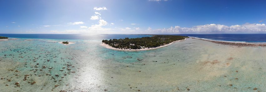 Tikehau atoll and lagoon - panoramic view - French Polynesia