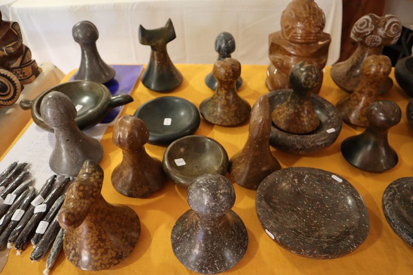 Ua Pou crafts center - basalt sculptures - Marquesas Islands art French Polynesia