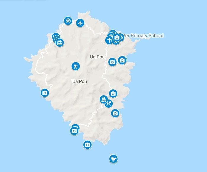 Ua Pou travel guide map - Marquesas Islands French Polynesia