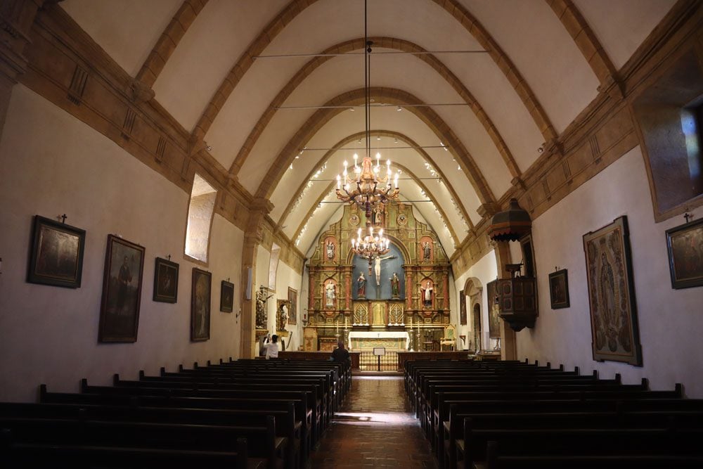 carmel mission - basilica interior - pacific coast highway