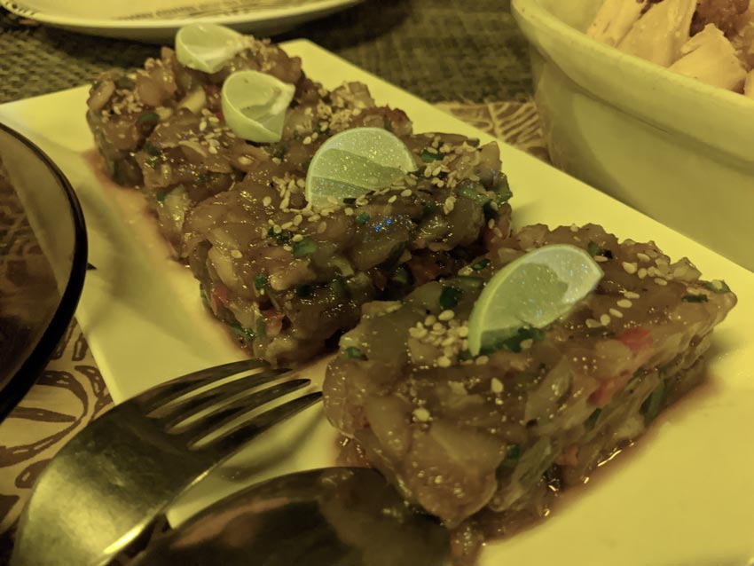 tuna tartare at pension pukuee Ua Pou Marquesas Islands French Polynesia