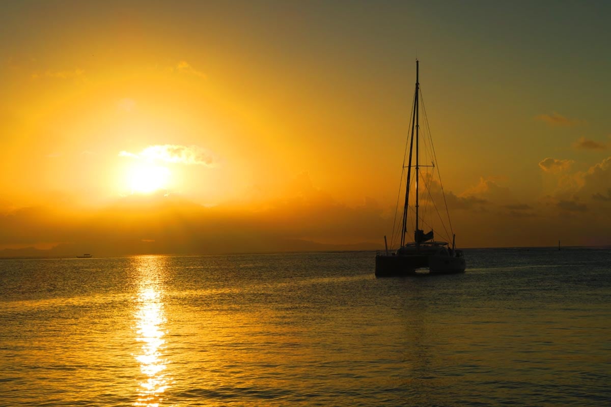 Huahine Yacht Club - sunset