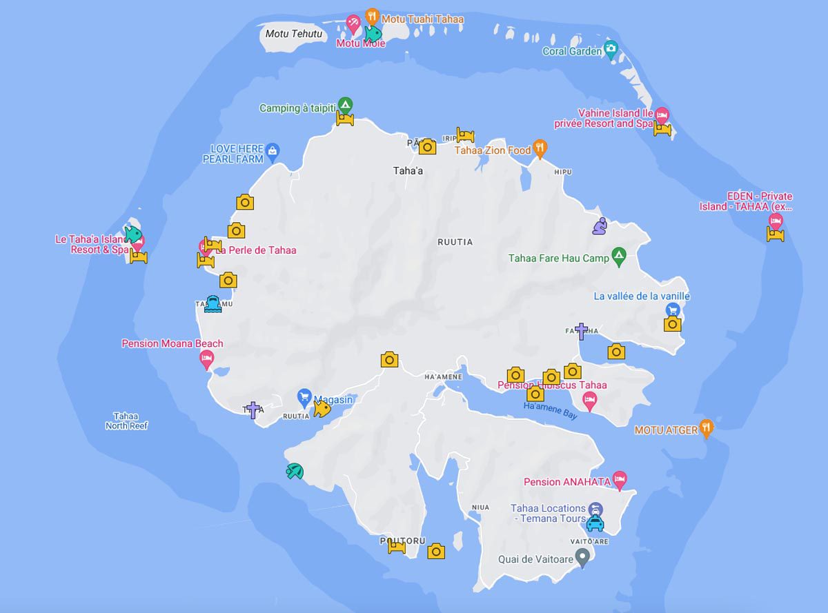 Tahaa travel guide - full sizd map