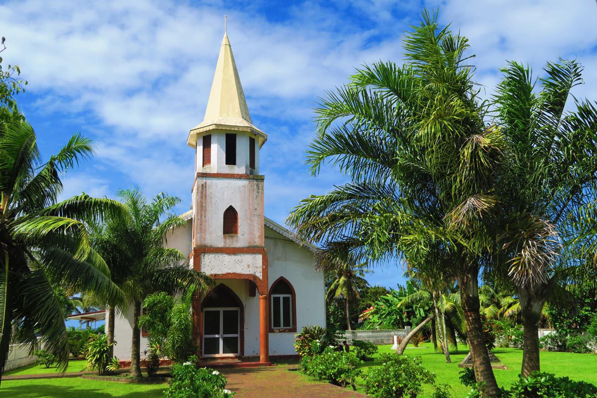 Whitewashed church - Tahiti