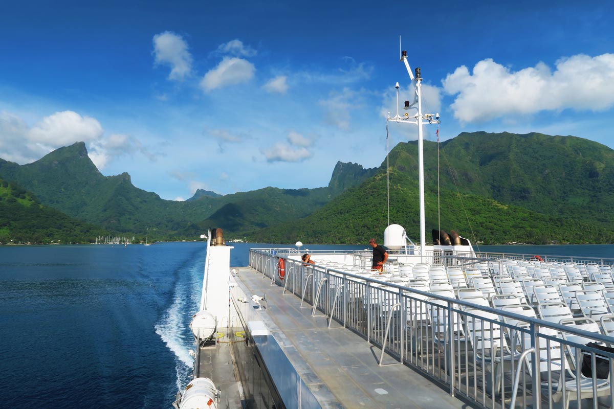 Exterior deck of Ferry from Tahiti to Moorea