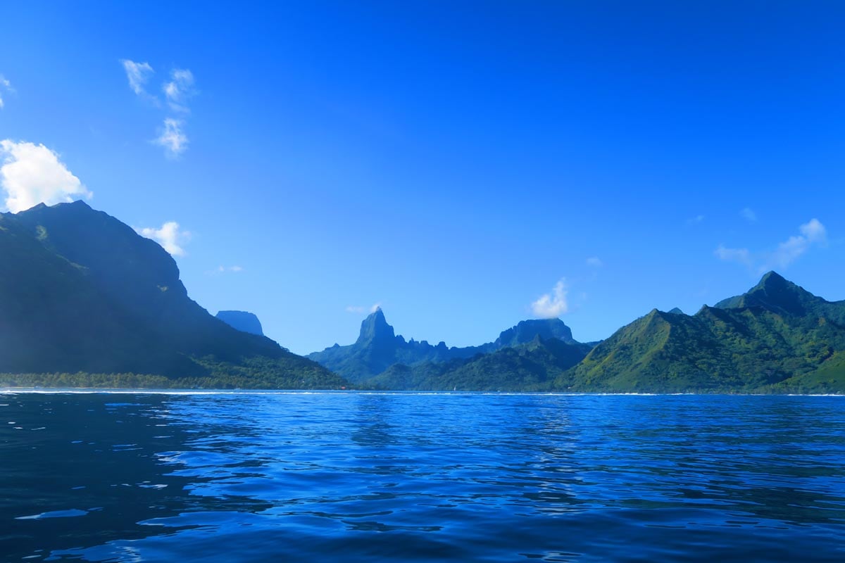 View of Moorea north coast from the ocean