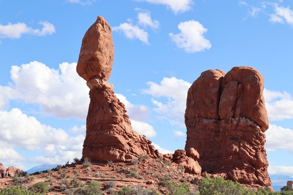 Closeup of the balanced rock at arches national park - utah