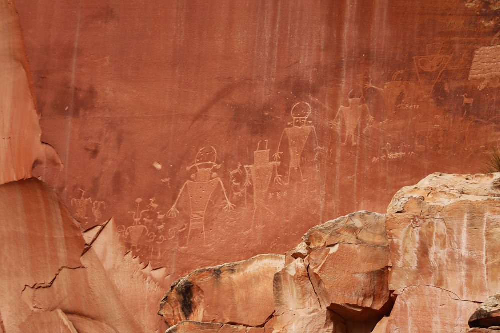 Native American Petroglyphs Panels - Capitol Reef - Utah
