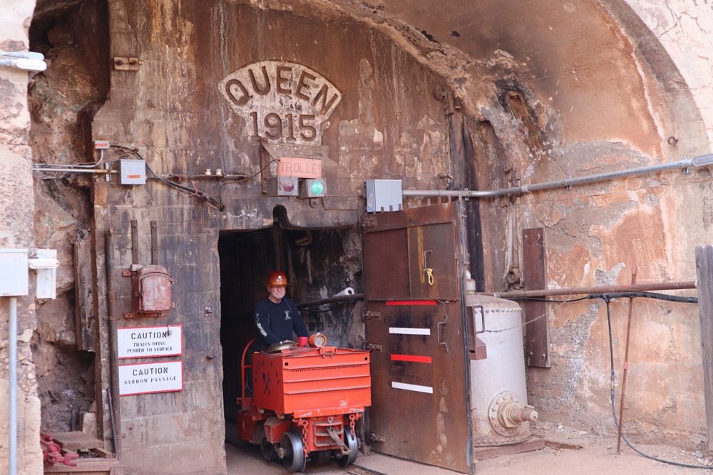 Queen mine tour bisbee arizona -entering the mine