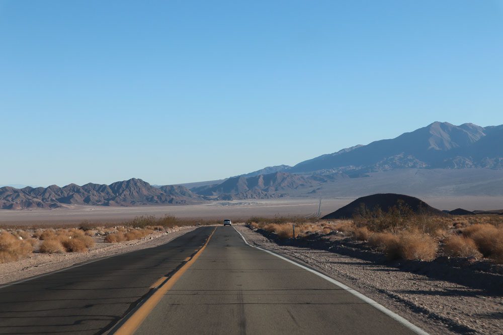 Scenic desert Highway 127 from death valley