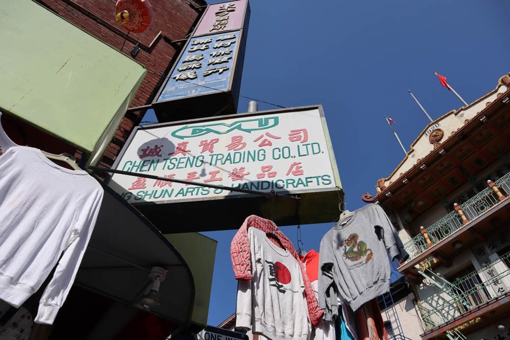 Shop sign in San Francisco chinatown