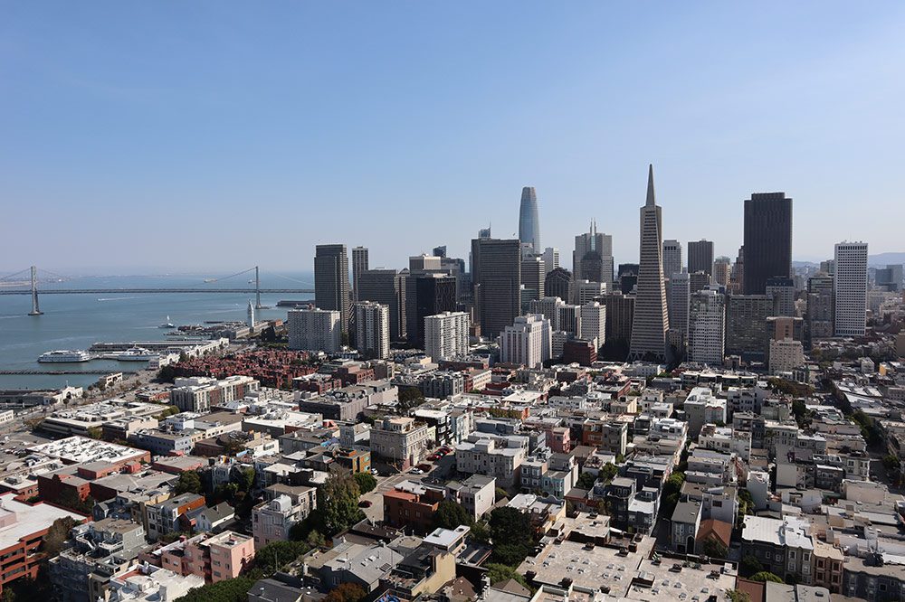 View of San Francisco downtown from Coit Tower