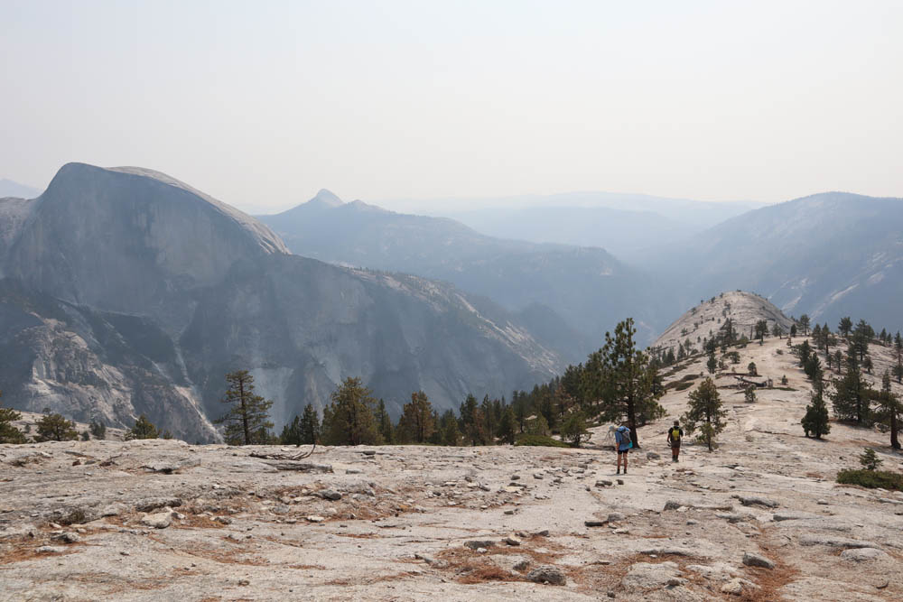 View of half dome from north dome hike - yosemite