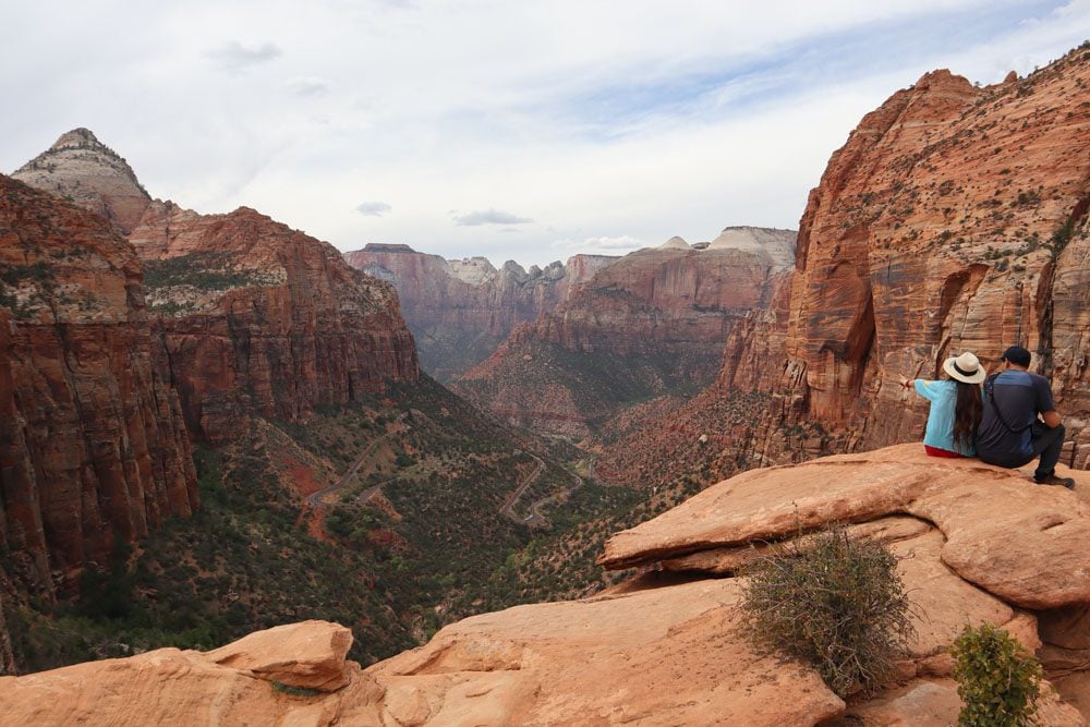 View of zion valley from canyon overlook trail