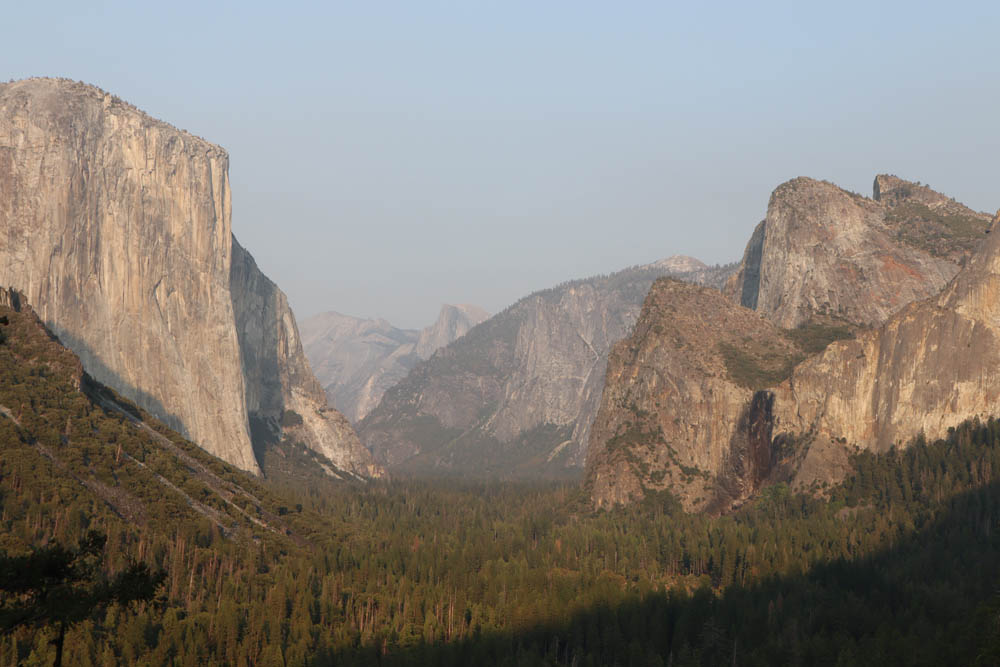 Yosemite Valley at sunset from The Bridge lookout