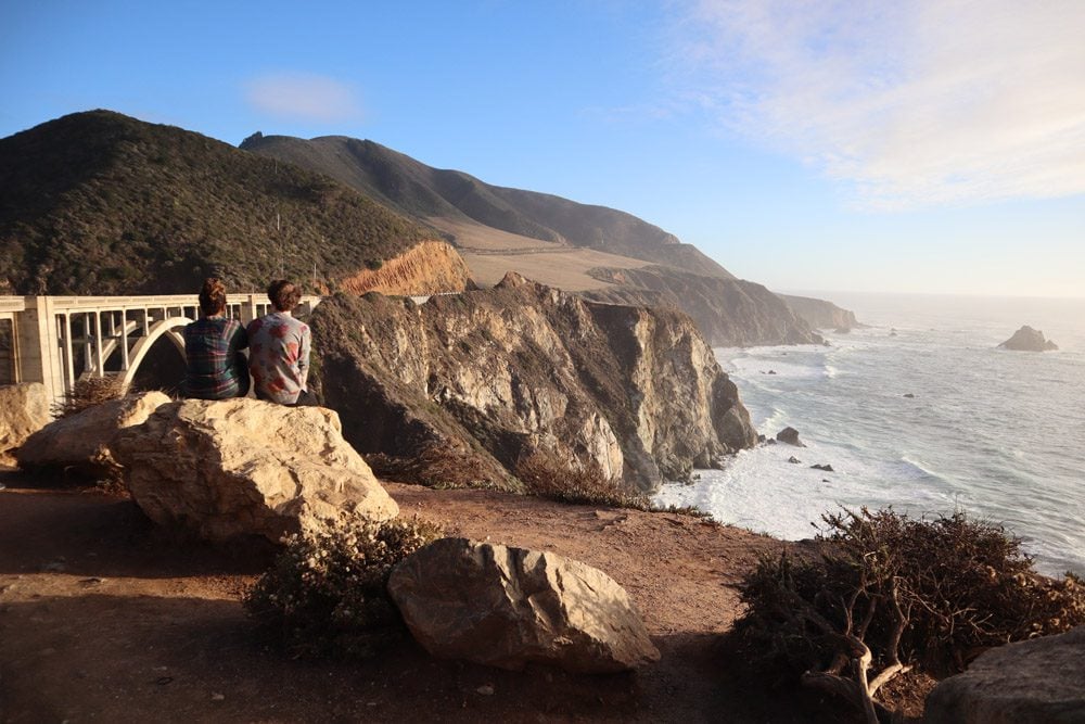 couple at bixby bridge - pacific coast highway