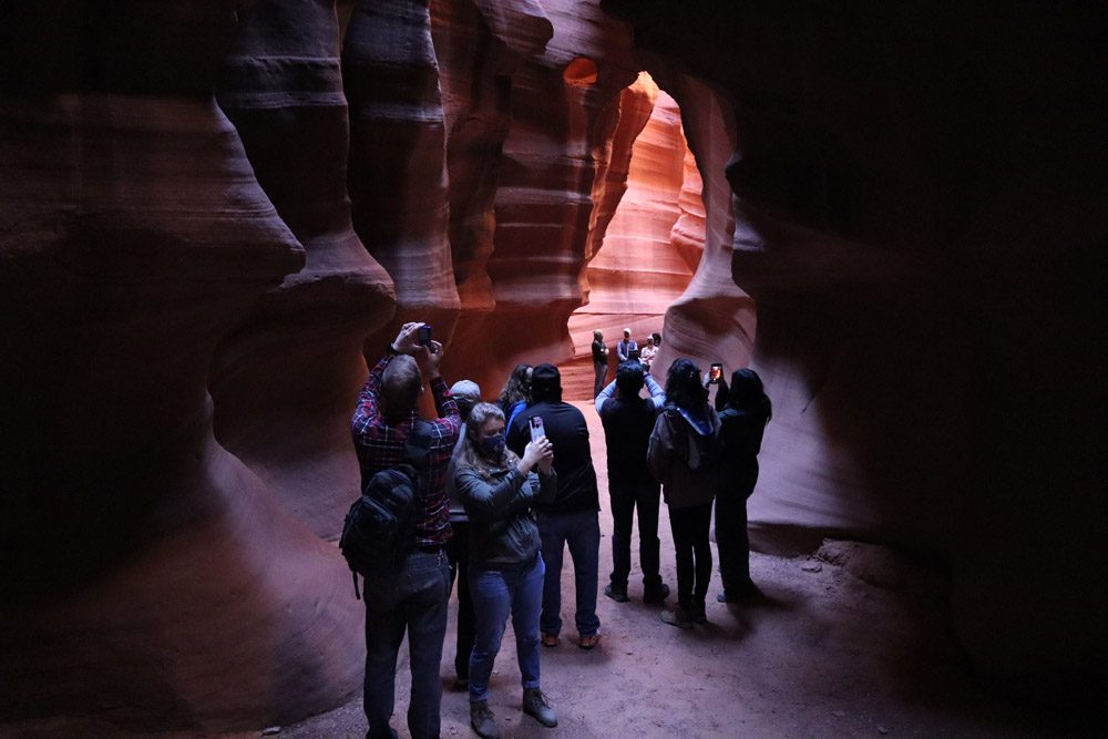 crowded inside antelope canyon