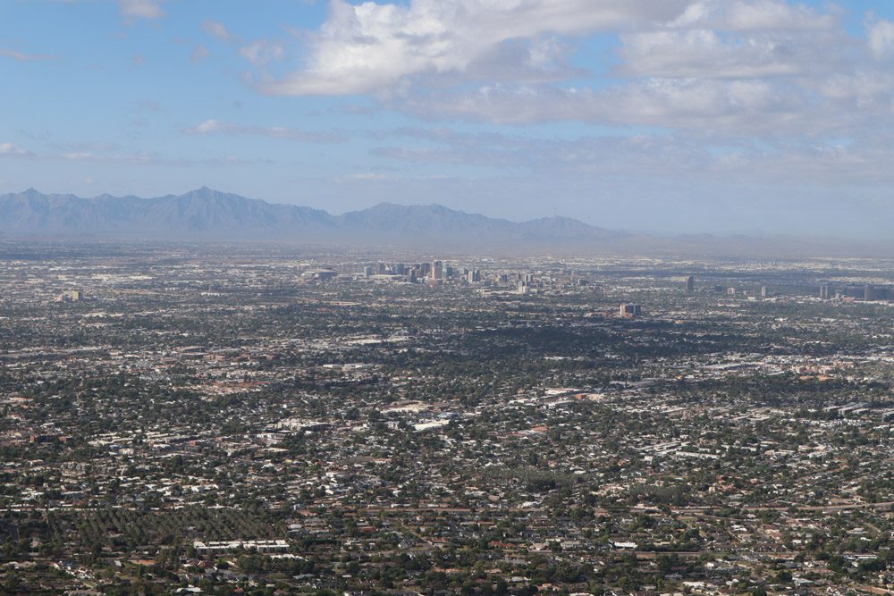 downtown phoenix from Camelback Mountain