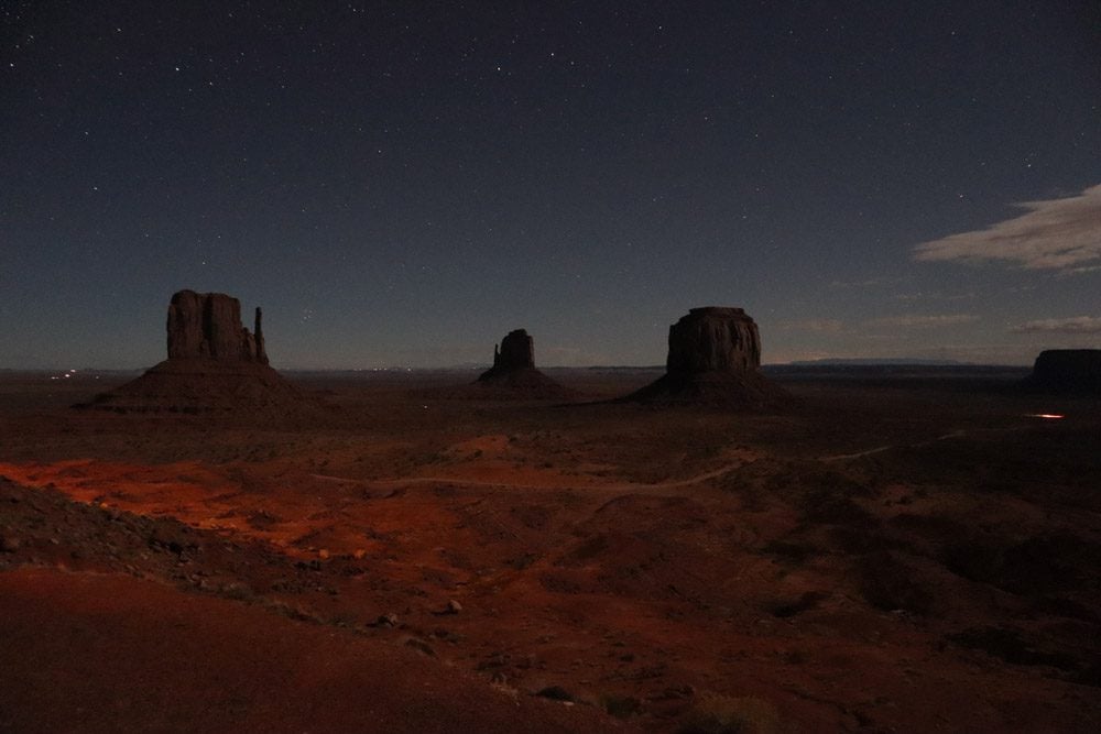 monument valley at night