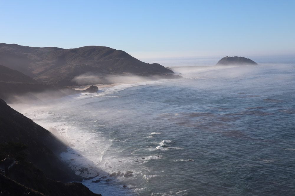 morning mist on pacific coast highway