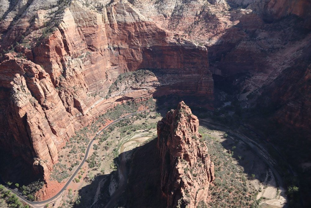 river bend view from angles landing trail - zion national park