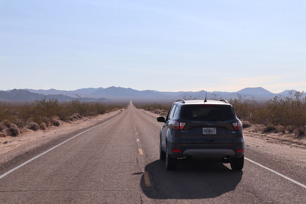 straight road in mojave national preserve