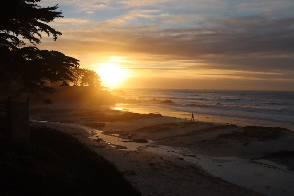 sunset in carmel by the sea - pacific coast highway