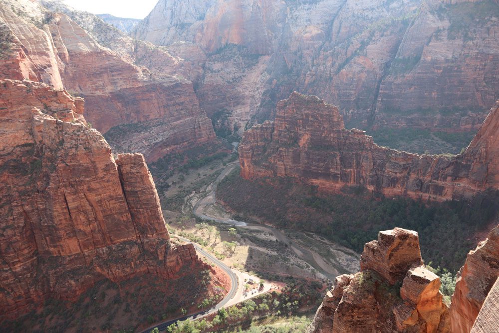 view from top of angles landing trail - zion national park hiking