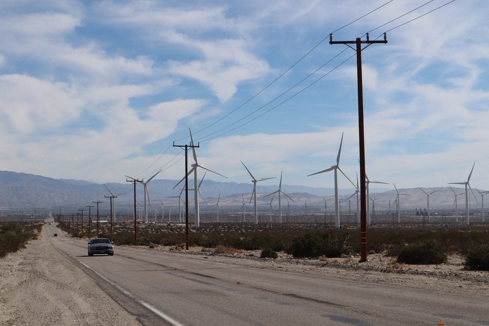 wind farm outside palm springs