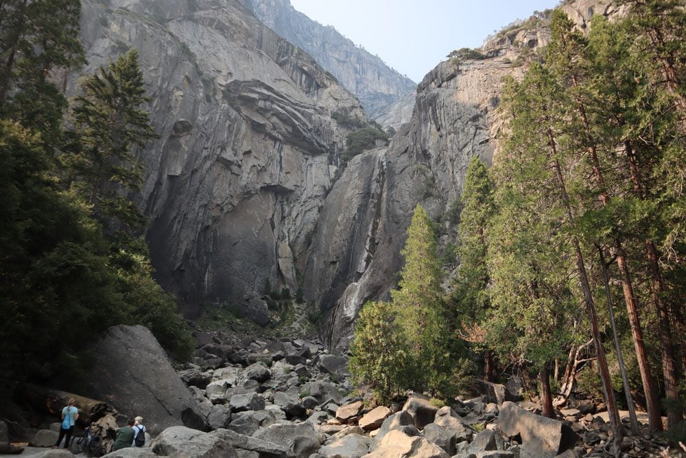 Dry Yosemite Falls in summer