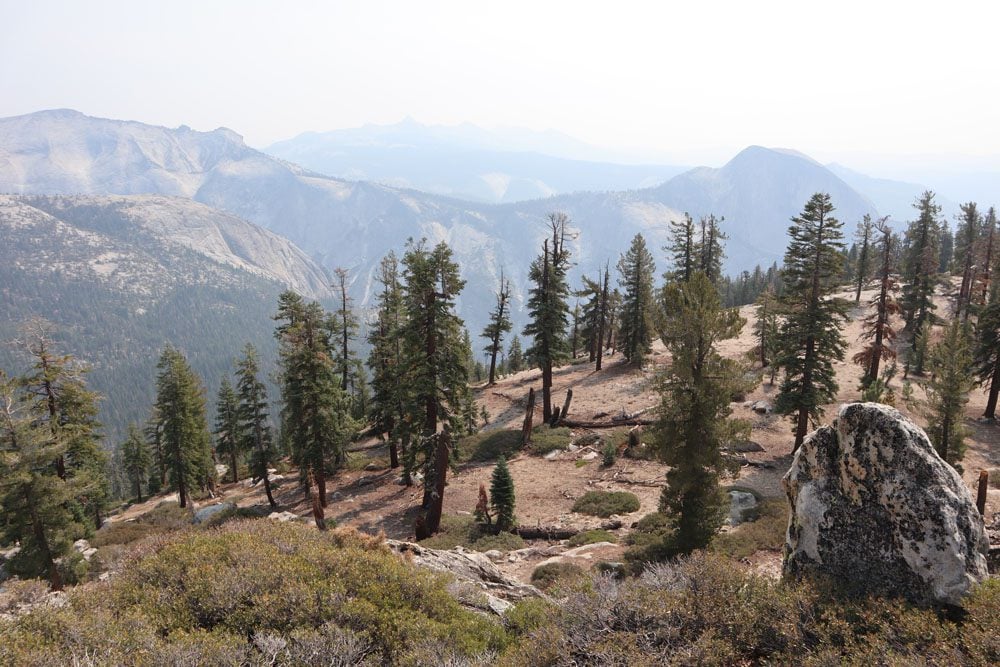 North Dome Hike Yosemite - view from Indian Rock