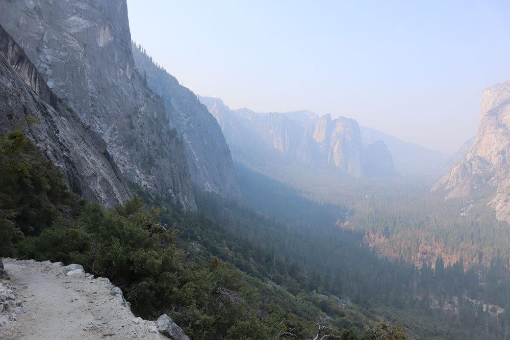 Yosemite Valley in morning from Four Mile Hike