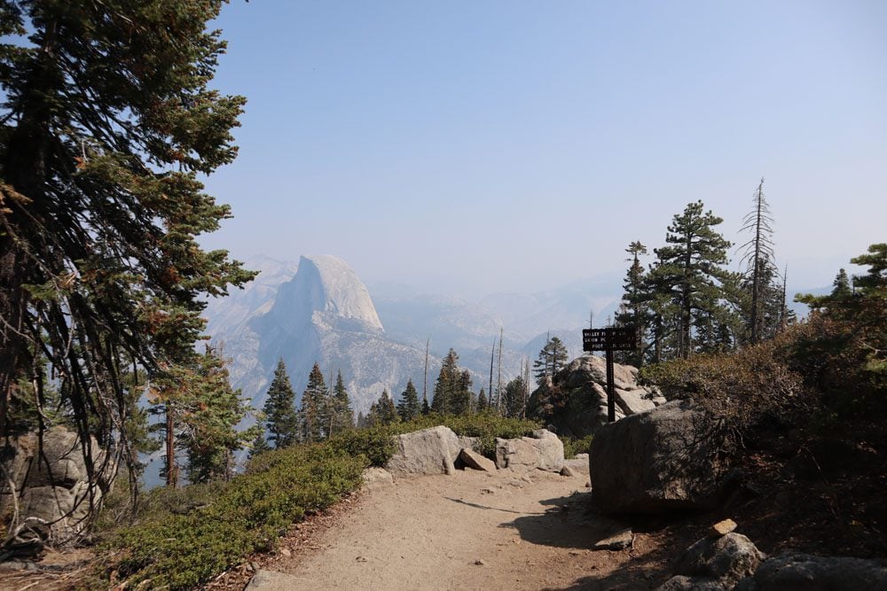 half dome from glacier point to sentinel dome trail Yosemite