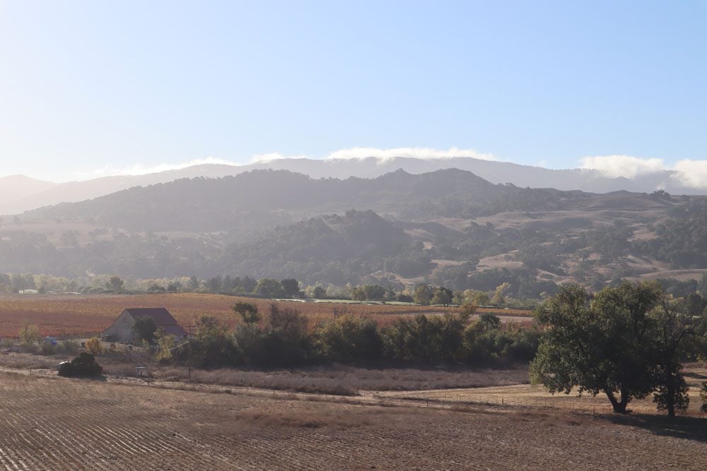 view of countryside outside solvang california