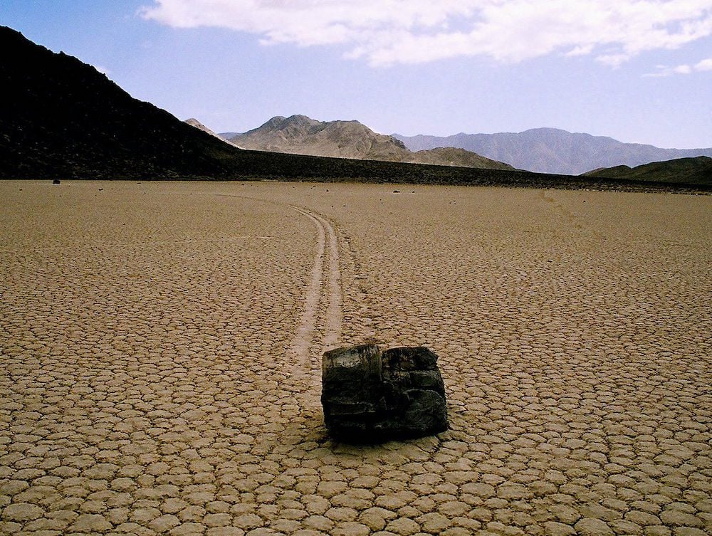 Moving rock Racetrack Playa death valley by Tahoenathan