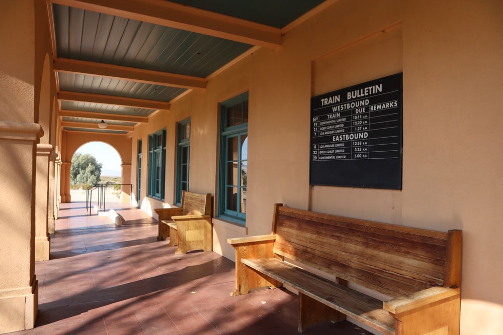 Train schedule in Kelso Depot - mojave national preserve