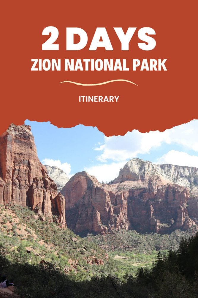 Two Days In Zion National Park itinerary - pin
