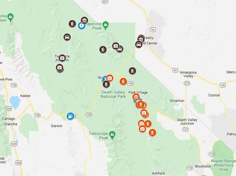Two Days in Death Valley Map