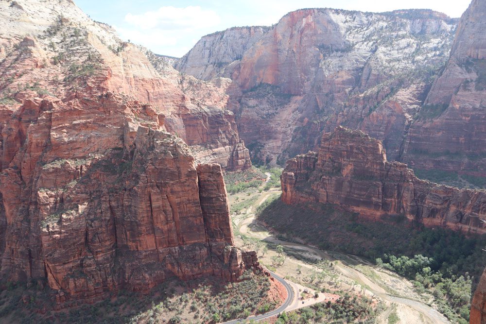 Zion Canyon from Scout Lookout - Angel's Landing Hike - Zion national park