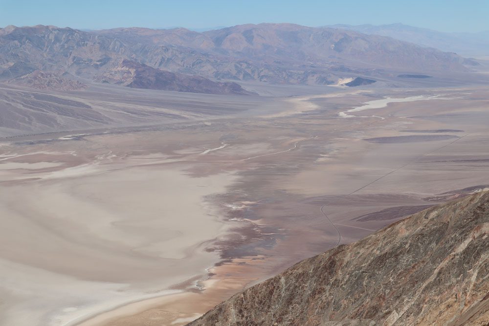 closeup view of death valley from dantes view