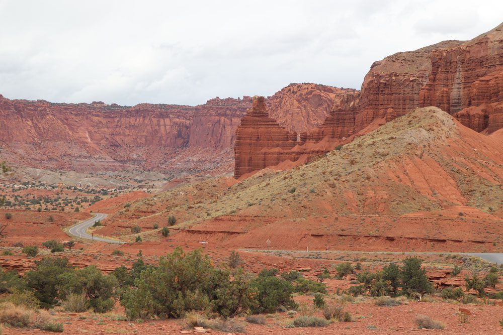 Chimney rock and highway 24 - utah - capitol reef