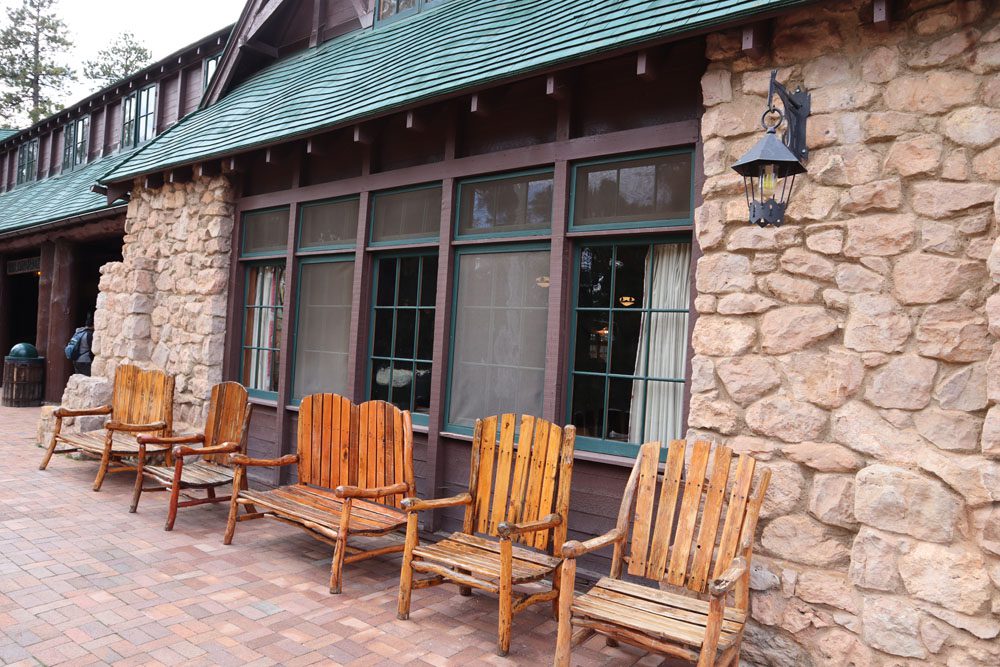 Deck chairs in Bryce Canyon Lodge